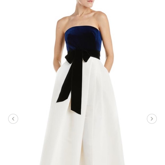 Monique Lhuillier Strapless Gown w/ Velvet Bodice - Picture 1 of 1
